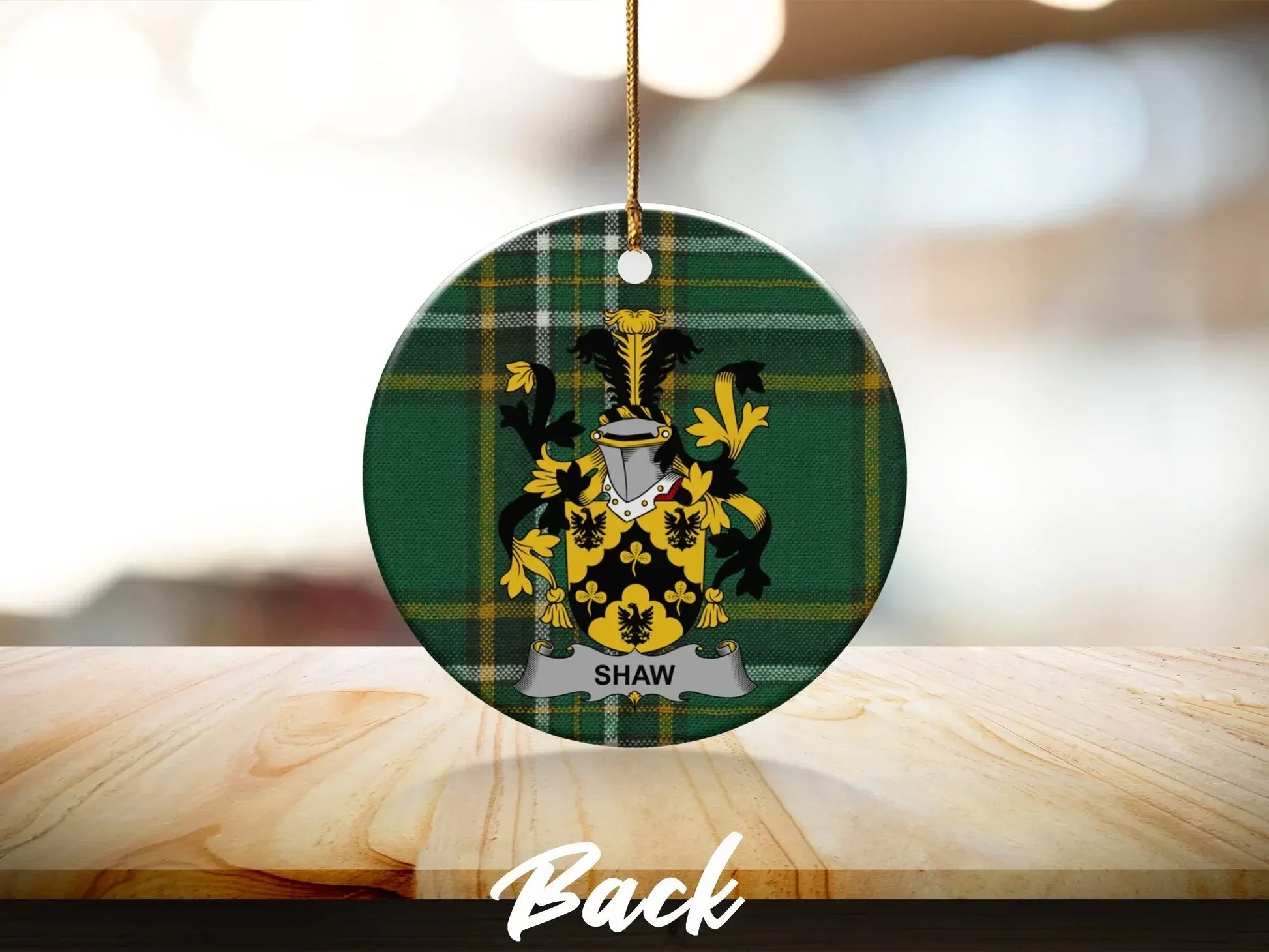Shaw Tartan Family Crest Round Ornament product