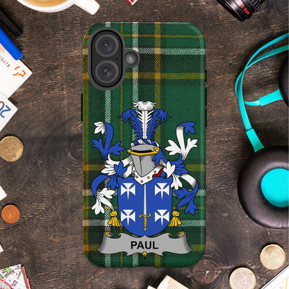 Paul Family Crest Design Cell phone cover - Celtic Ancestry Gifts