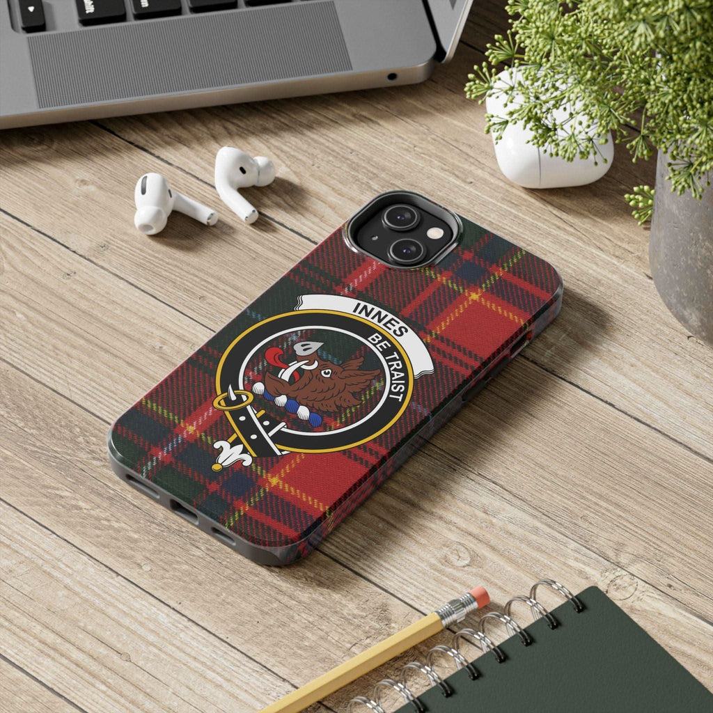 Innes Clan Crest Scottish Tartan Design Cell Phone Case - Celtic Ancestry Gifts