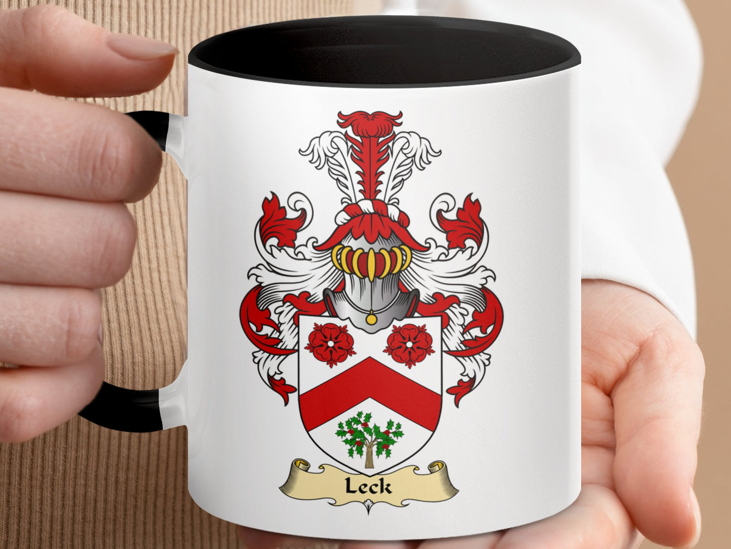 Clan Leck Scottish Coat of Arms Accent Mug - Living Stone Gifts