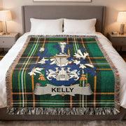 Kelly Irish Woven Blanket | O'Kelly Kings of Ui Maine Tartan Throw