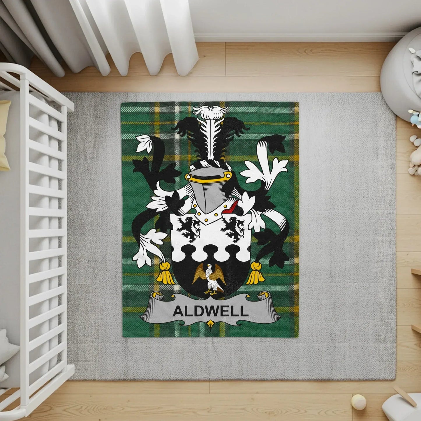Aldwell Family Crest Custom Design Floor Rug product