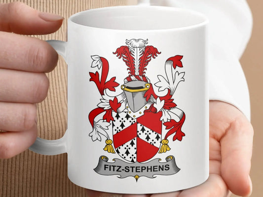Fitz-Stephens Surname Irish Family Crest Mug - Celtic Ancestry Gifts