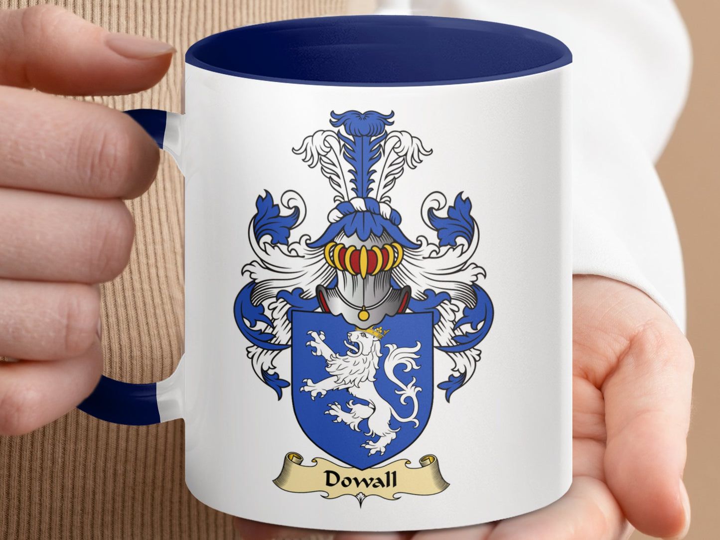 Clan Dowall Scottish coat of arms accent coffee mug - Living Stone Gifts