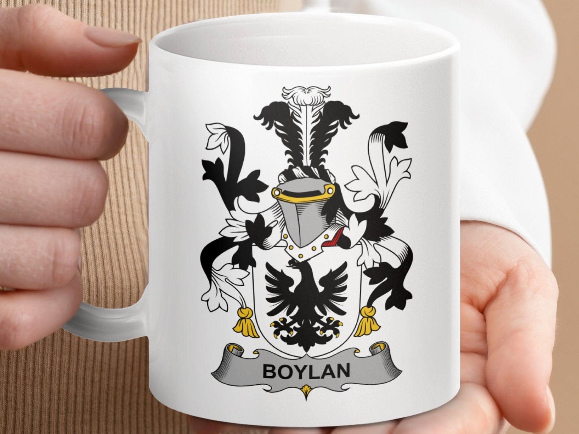 Boylan Family Crest Emblem Design Classic Mug - Celtic Ancestry Gifts