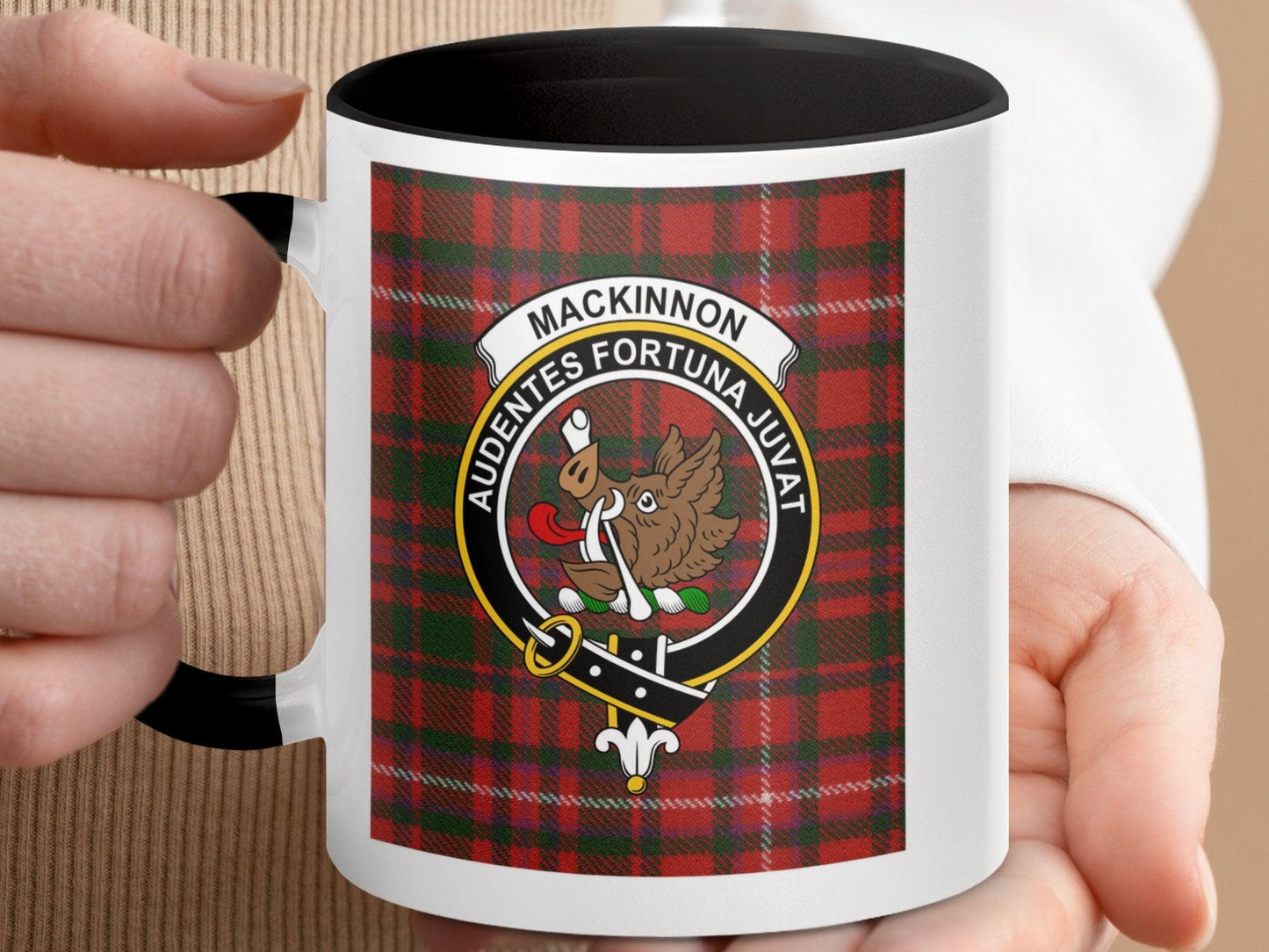 Scottish Clan Mackinnon Tartan Plaid Crest Design Mug - Living Stone Gifts