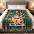 O'Donnell Family Crest Green Plaid Tartan Throw product type