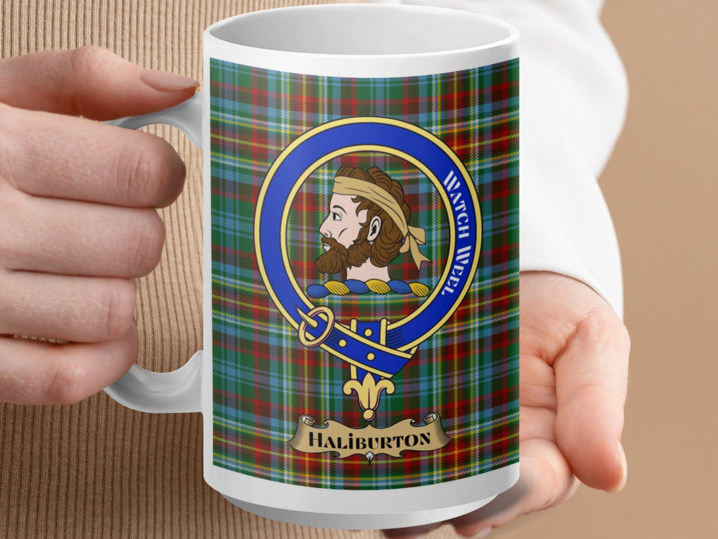 Traditional Scottish Clan Crest Tartan Plaid Mug - Living Stone Gifts