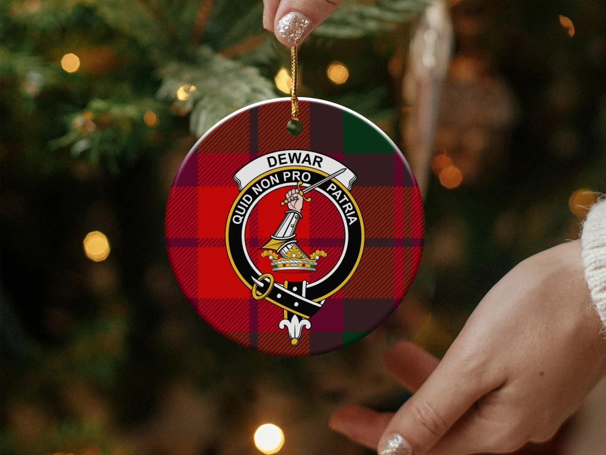 Scottish Clan Dewar Tartan Christmas Ornament product