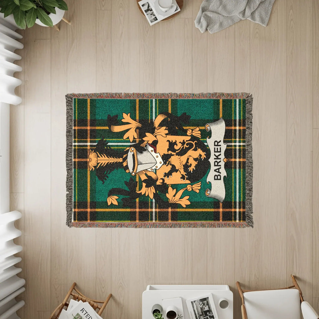 Barker Tartan Plaid Crested Woven Throw product type