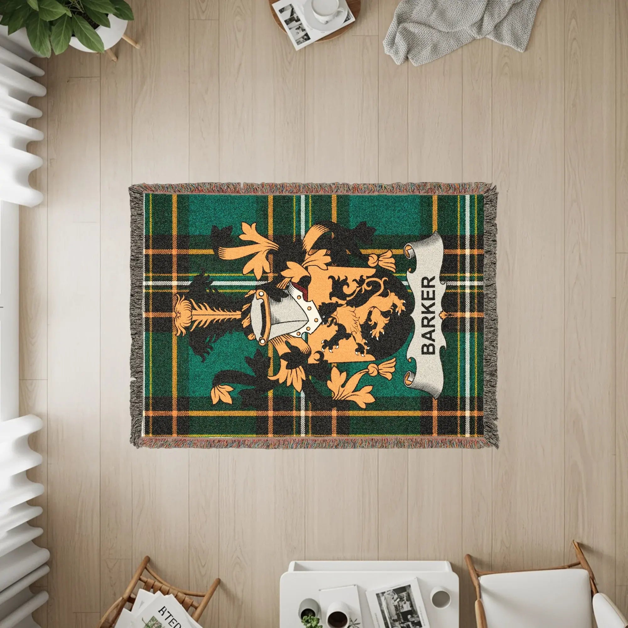 Barker Tartan Plaid Crested Woven Throw product type