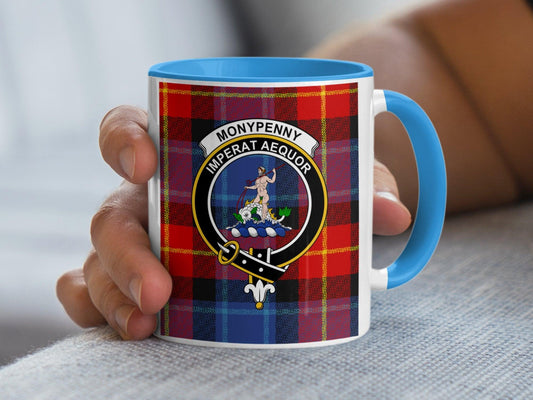 Moneypenny Clan Crest Personalized Scottish Tartan Mug - Living Stone Gifts