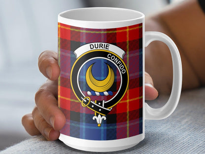 Durie Clan Crest and Tartan Plaid Mug for All Occasions - Living Stone Gifts