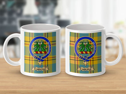 Official Carlyle Clan Crest Plaid Design Coffee Mug product