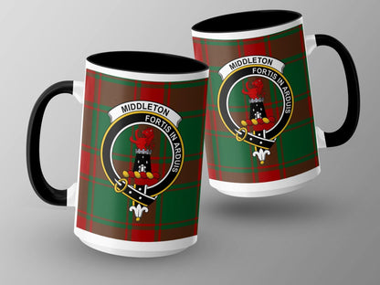 Middleton Clan Crest Fortis in Arduis Scottish Mug - Living Stone Gifts