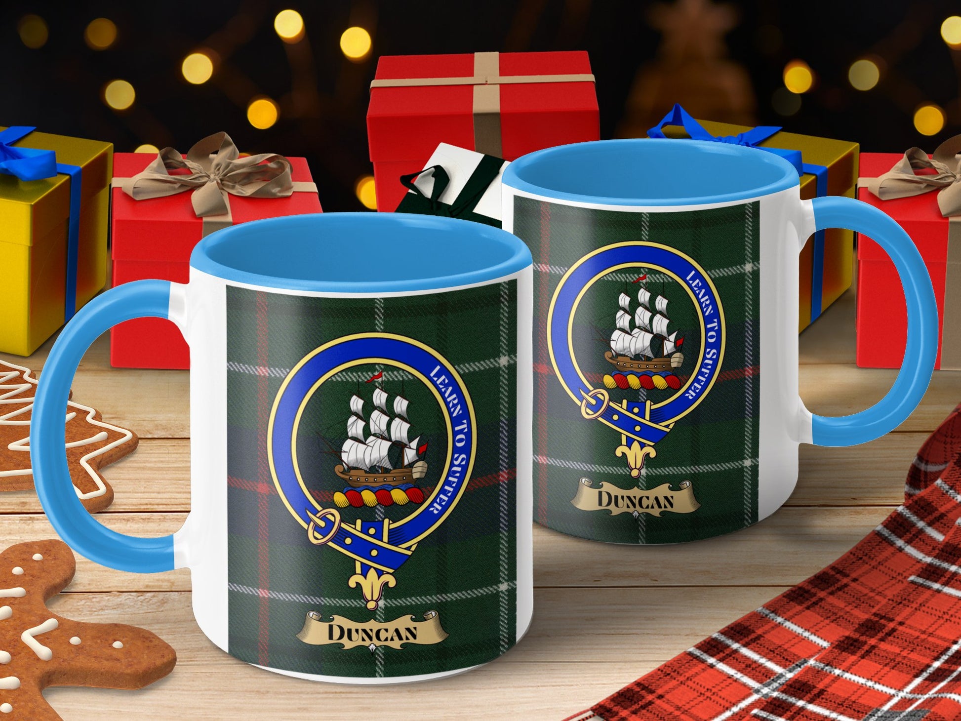 Duncan Tartan Clan Badge with Ship Design Mug - Living Stone Gifts