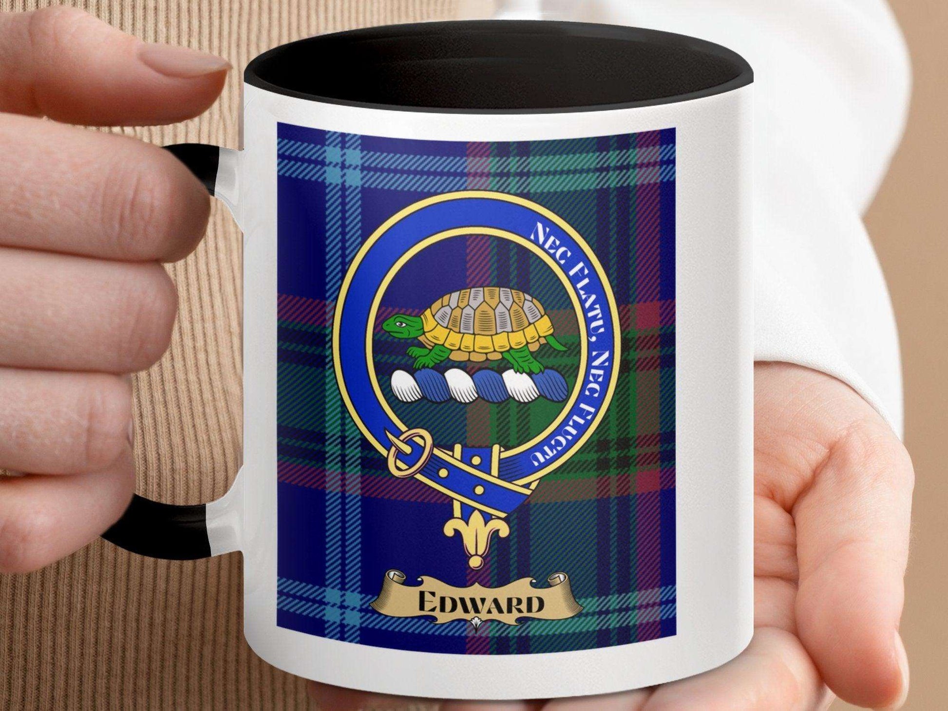 Attractive Edward Clan Crest Plaid Tartan Scottish Mug - Living Stone Gifts