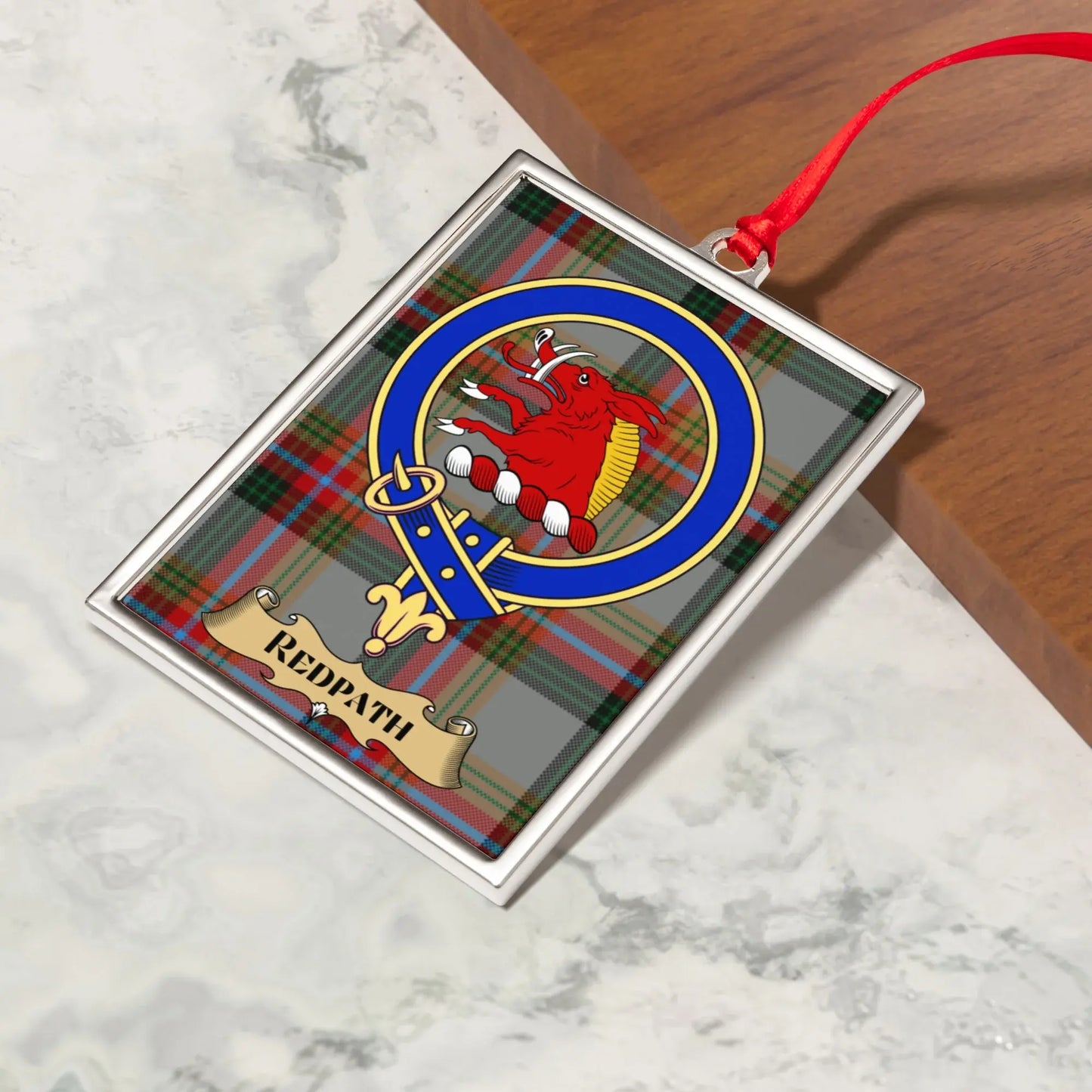 Clan Redpath Family Crest Plaid Ornament product