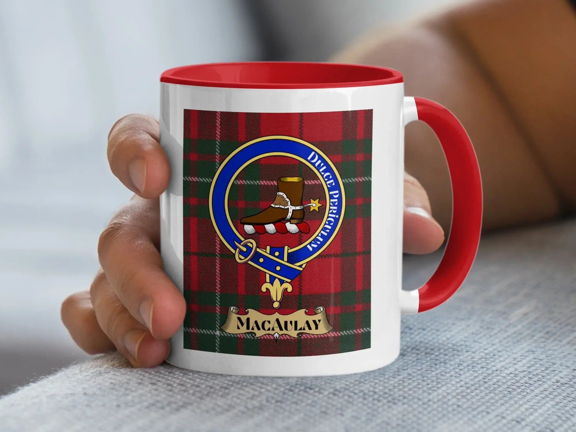 MacAulay family crest ceramic mug for everyday coffee and tea