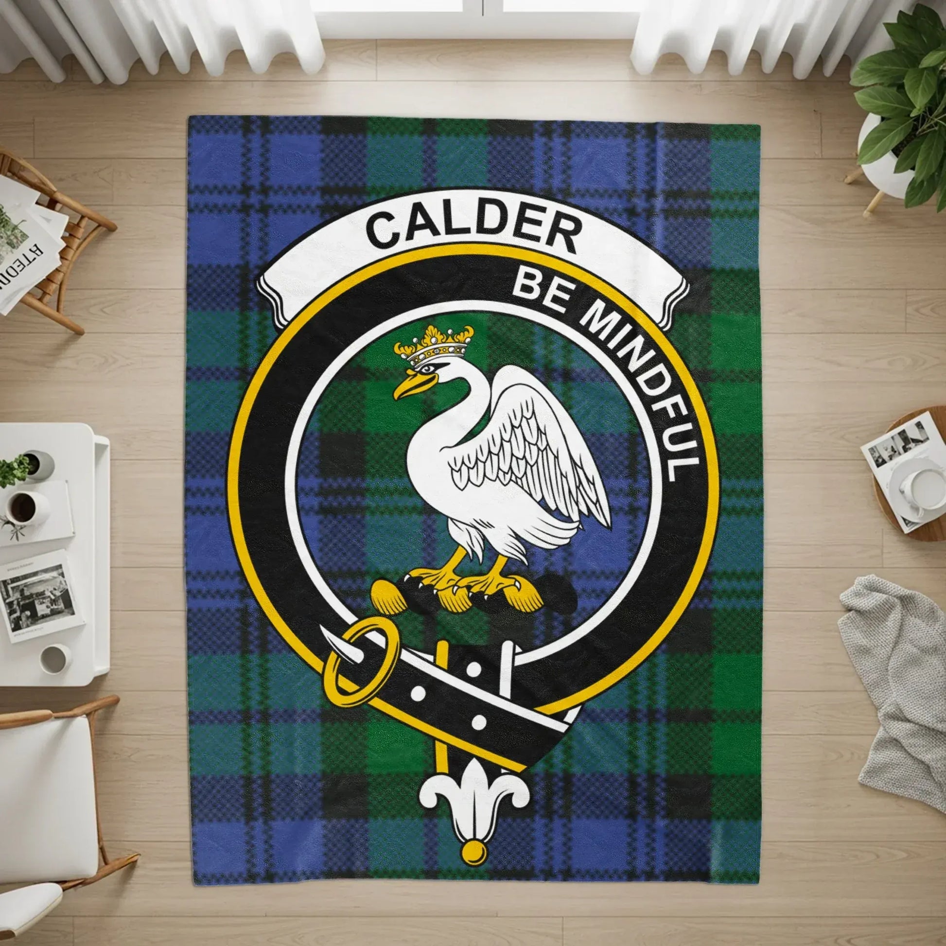 Clan Calder Crest Tartan Plaid Be Mindful Rug product