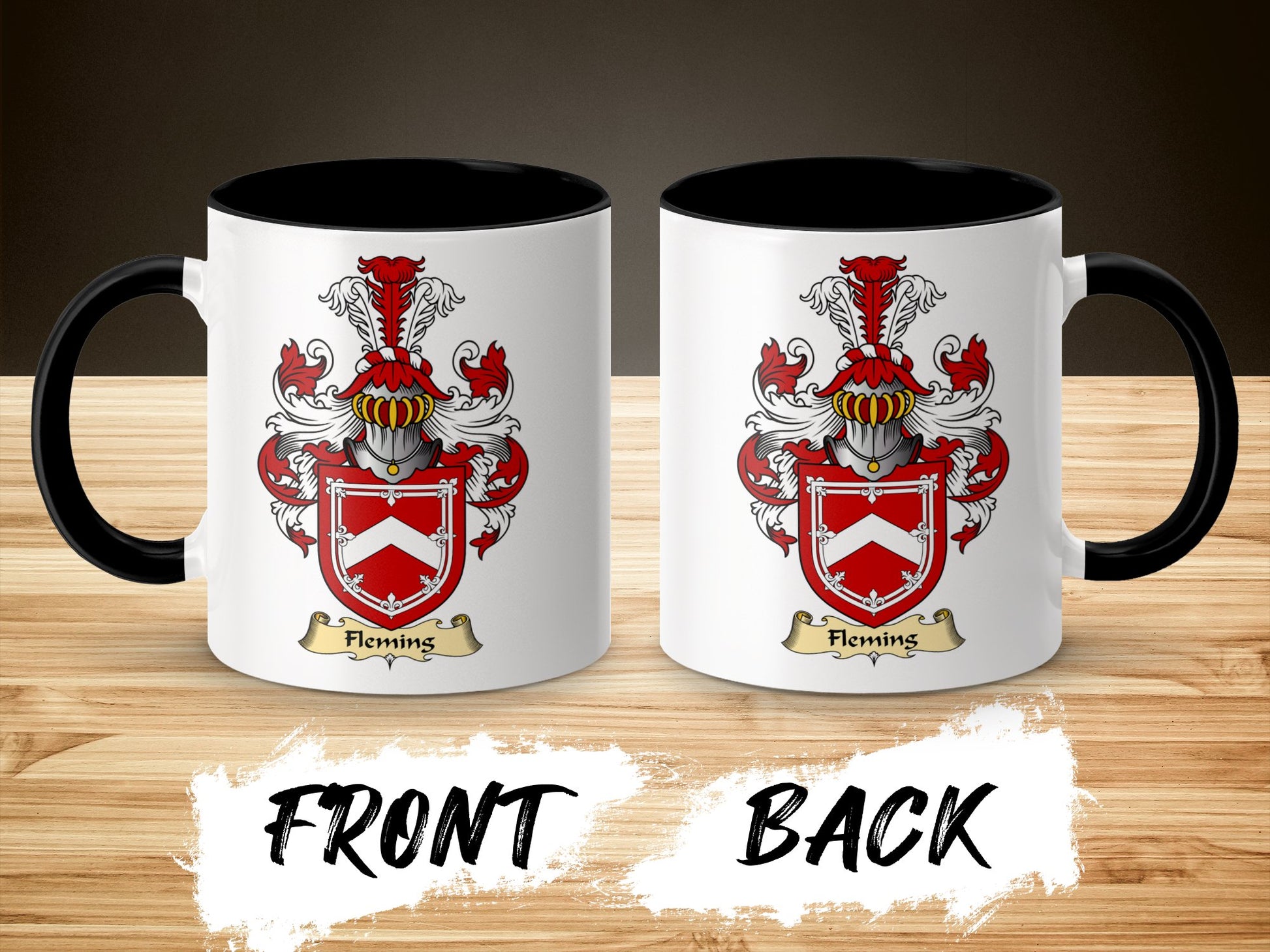 Clan Fleming Scottish Coat of Arms Accent Mug - Living Stone Gifts