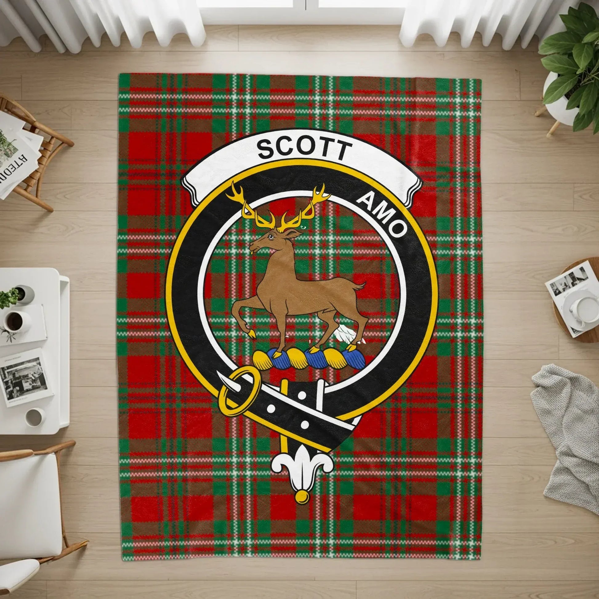 Personalised Scottish Clan Crest Tartan Rug product