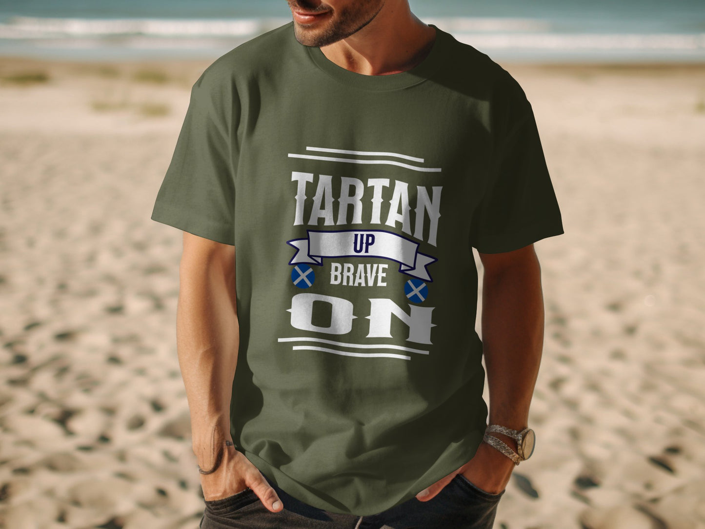 Tartan Up Brave On Unique Statement T-Shirt - Living Stone Gifts