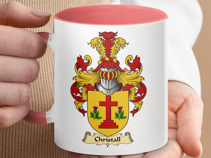 Clan Christall Scottish Coat of Arms Accent Coffee Mug - Living Stone Gifts