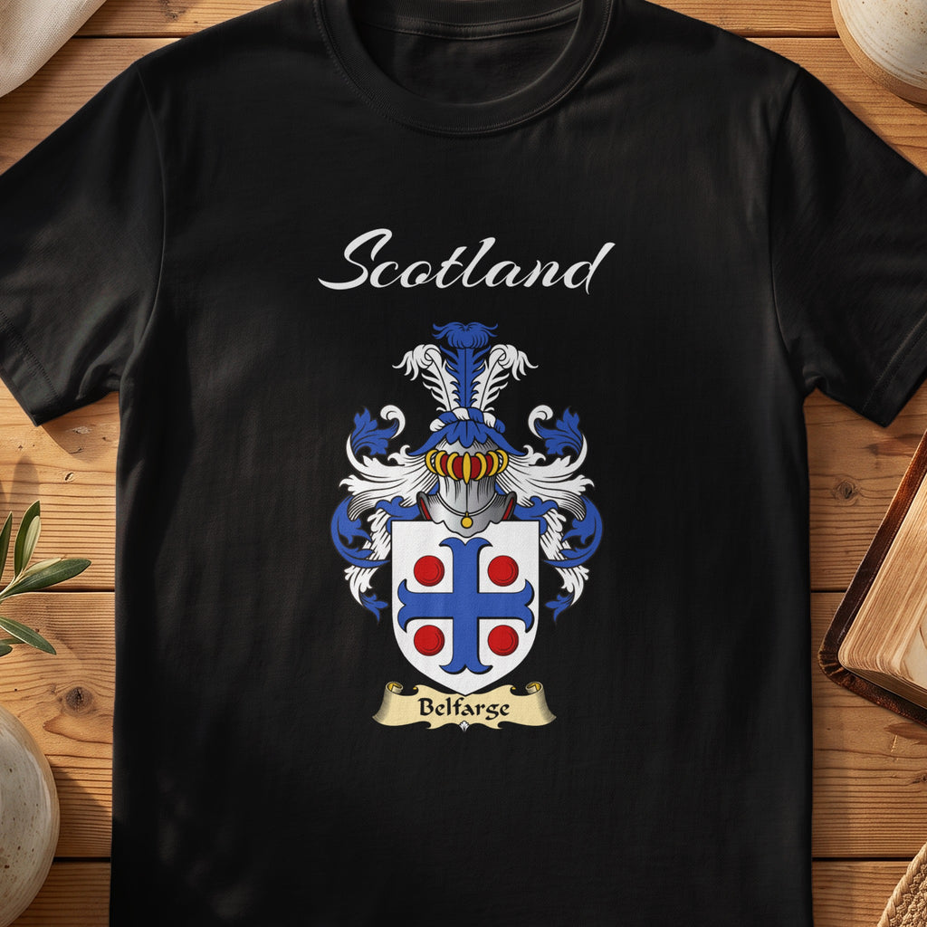 Belfarge Scottish family shield T-shirt in Black