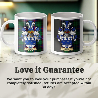 Horne Clan Surname Coat Of Arms Scottish Mug - Celtic Ancestry Gifts