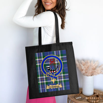 Currell Clan Crest Scottish Tartan Tote Bag - Living Stone Gifts