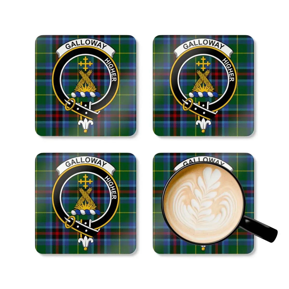 Galloway Higher Plaid Design Coaster Set product type