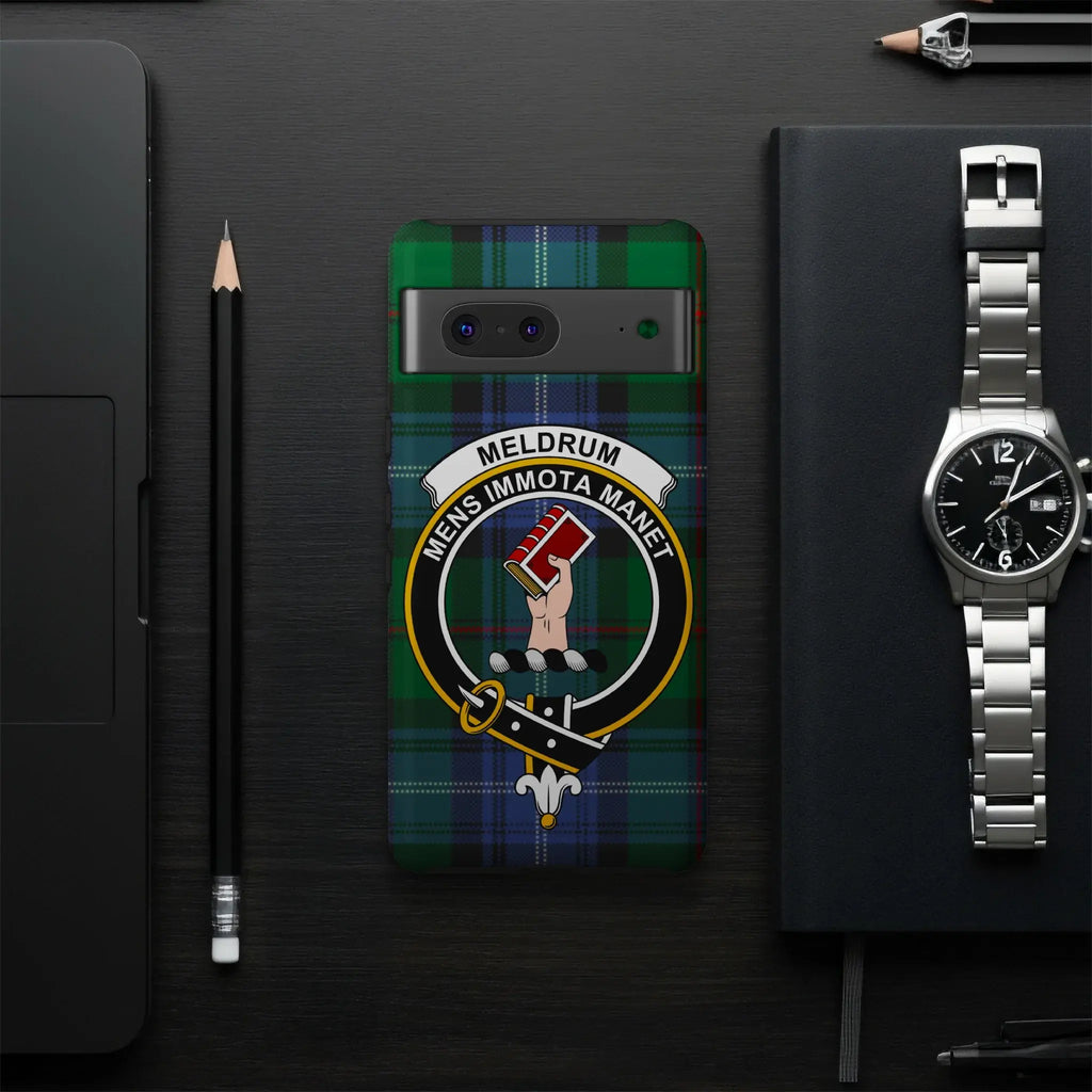 Meldrum Mens Immota Manet Phone Case with Tartan Pattern