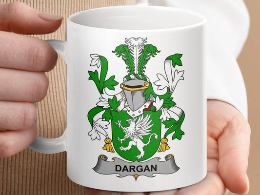 Dargan Surname Irish Family Crest Mug - Celtic Ancestry Gifts