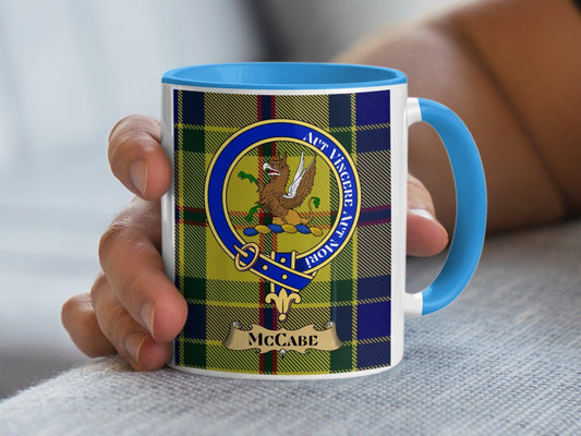 McCabe Scottish Clan Crest Tartan Mug - Living Stone Gifts