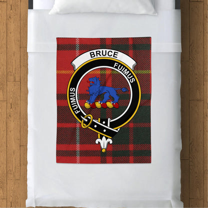 Scottish Clan Bruce Crest Tartan Throw Blanket - Living Stone Gifts