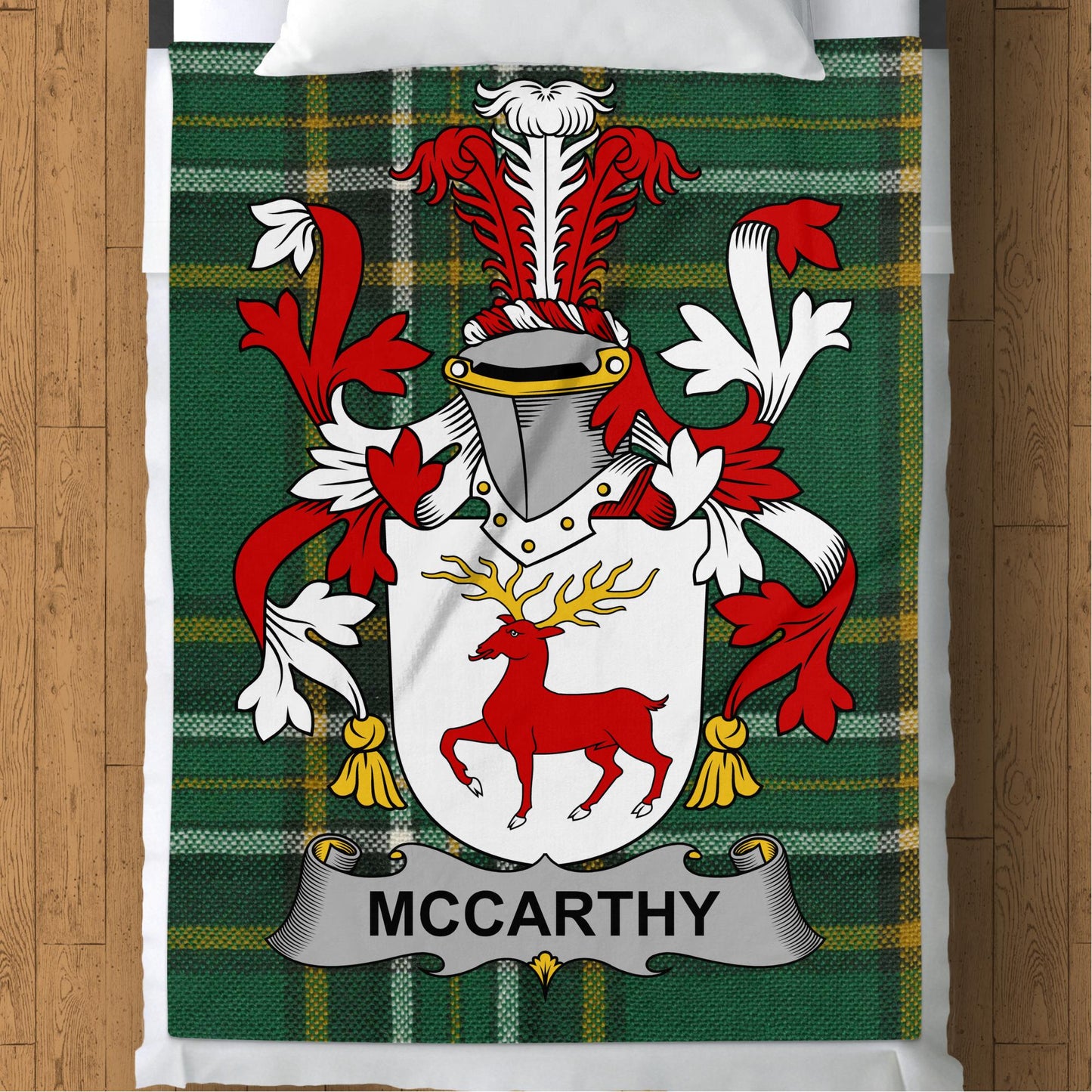 McCarthy Surname Irish Tartan Throw Blanket - Living Stone Gifts