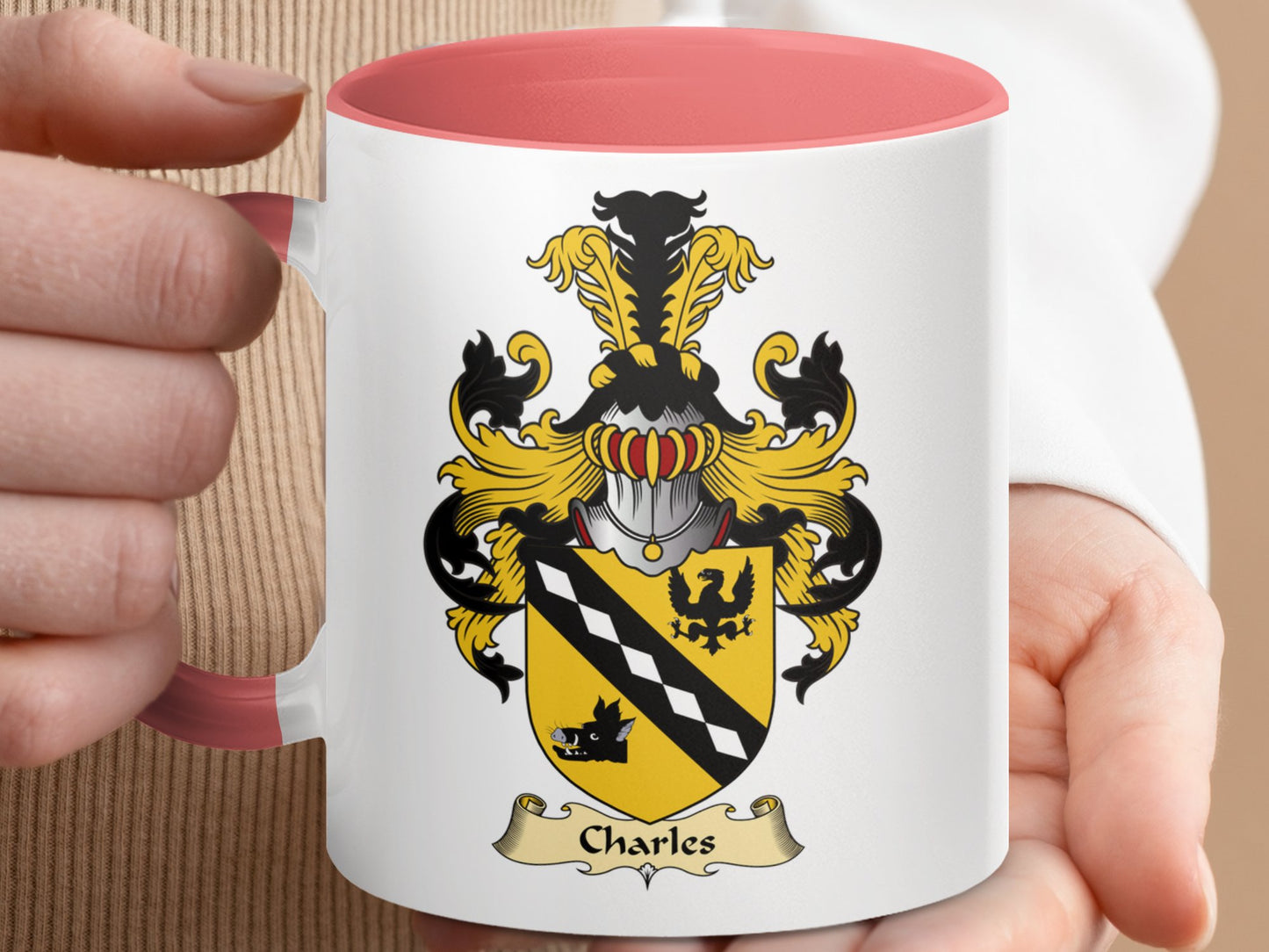 Clan Charles Scottish Coat of Arms Accent Coffee Mug - Living Stone Gifts