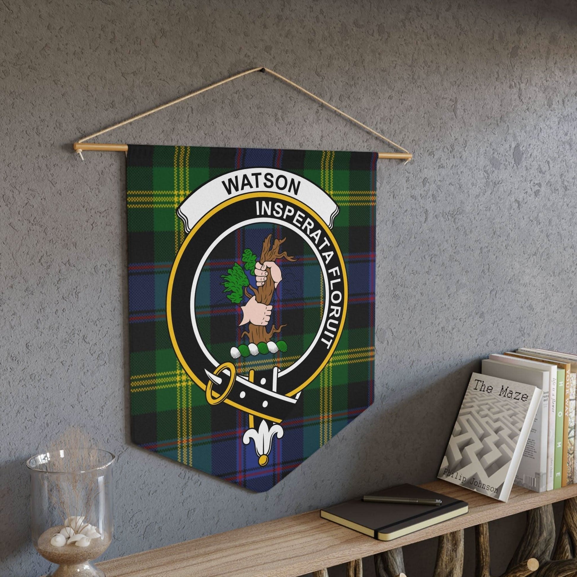 Watson Clan Scottish Tartan Insperaa Forum Wall Pennant - Celtic Ancestry Gifts