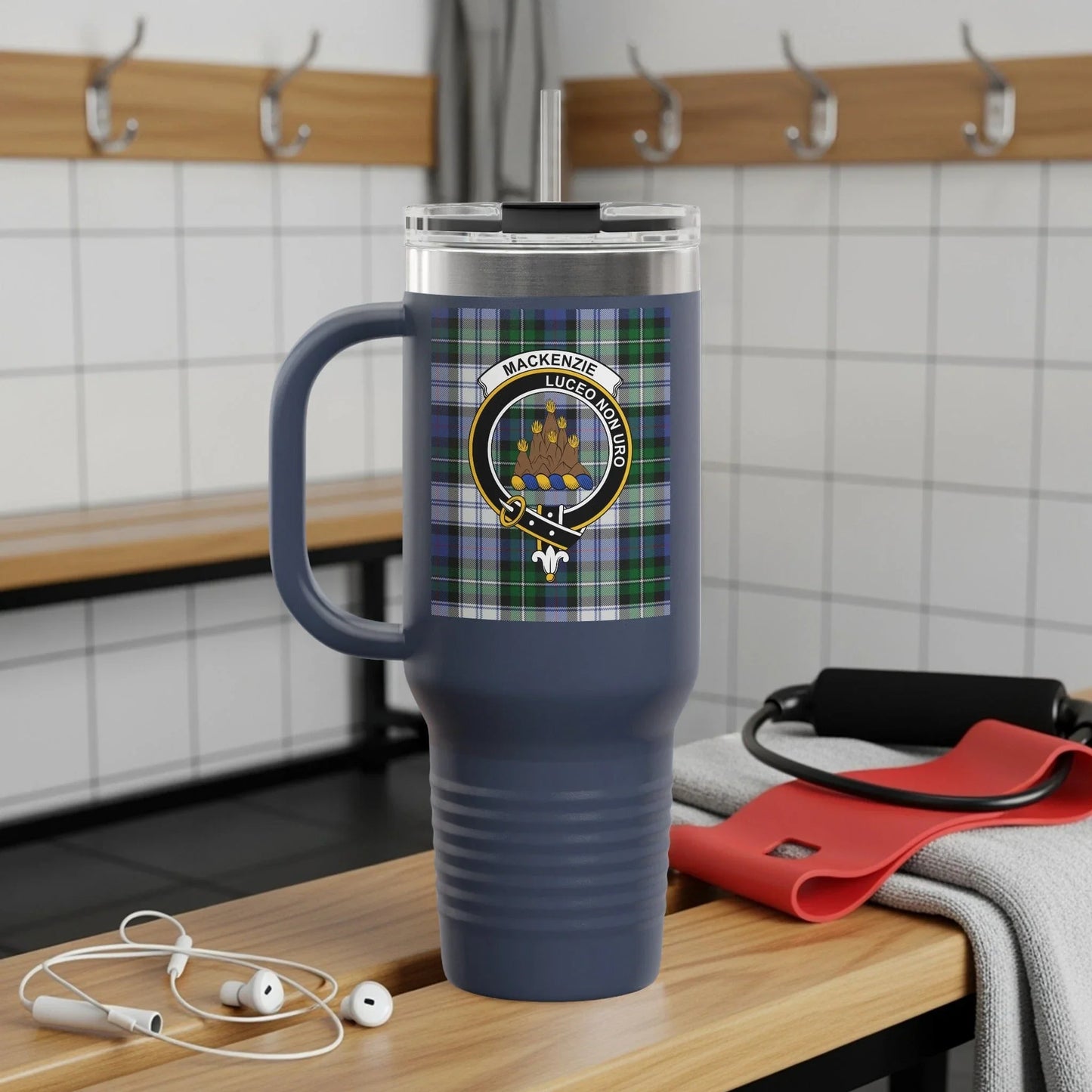 Personalized Mackenzie Plaid Travel Tumbler product