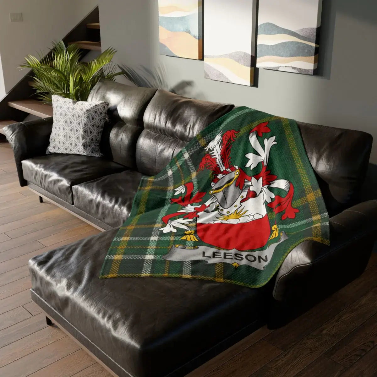 Leeson Family Crest Blanket Cozy Warm Heritage Product