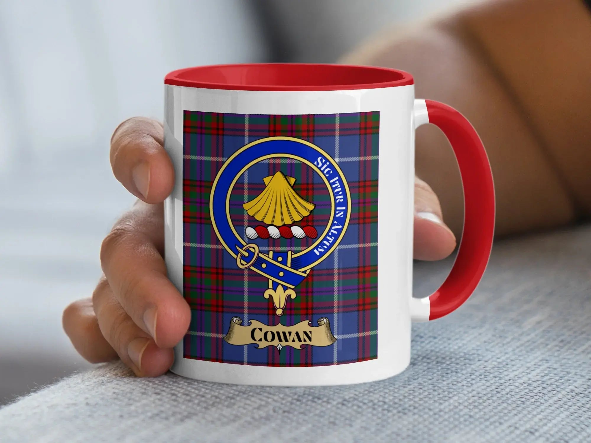 Cowan family crest ceramic mug for everyday coffee and tea