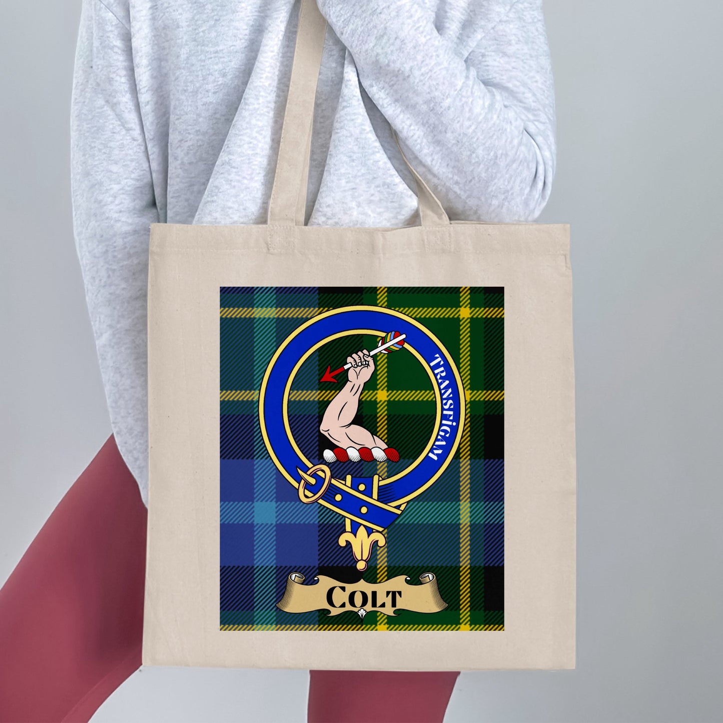 Colt Clan Crest Tartan Pattern Scottish Tote Bag - Living Stone Gifts