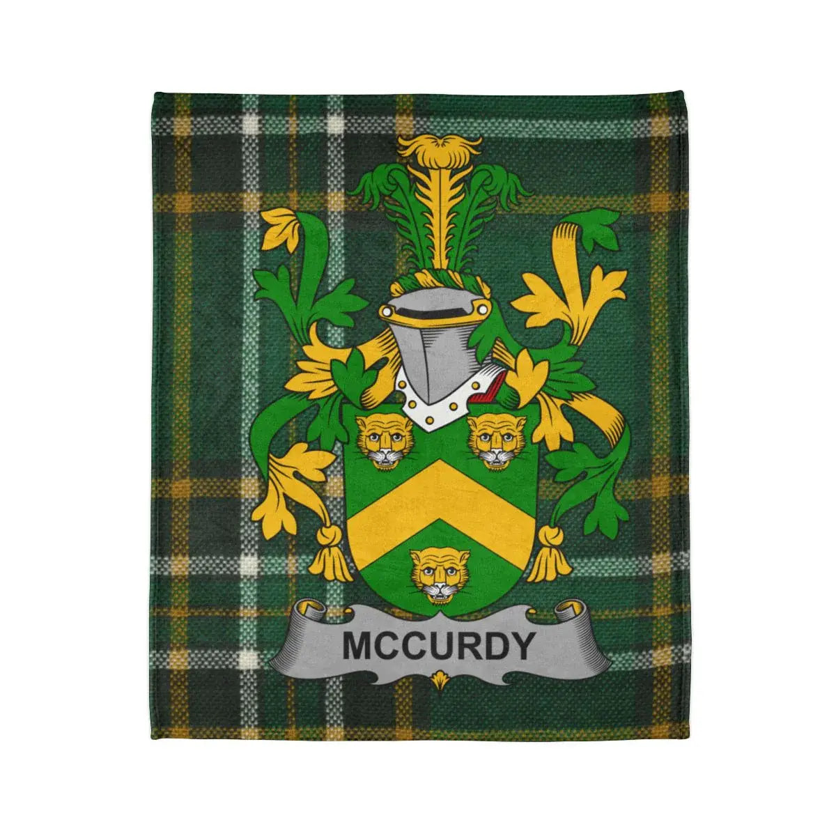 McCurdy Family Crest Green Plaid Home Decor product type