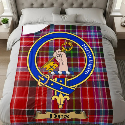 Scottish Clan Crest Red and Blue Tartan Blanket product