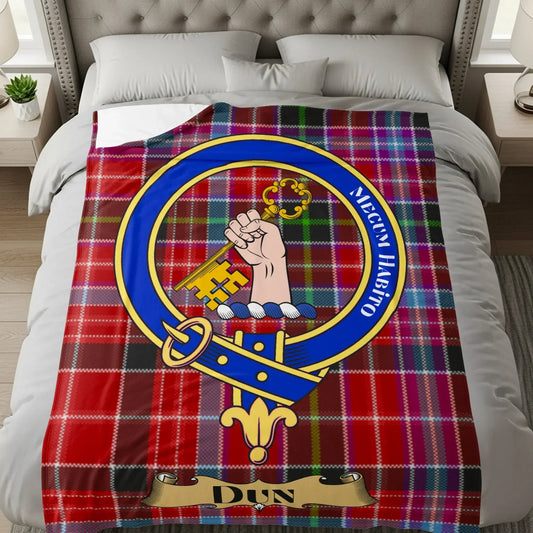 Scottish Clan Crest Red and Blue Tartan Blanket product