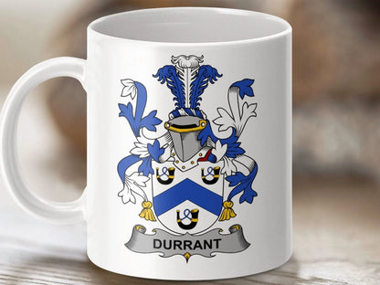 Durrant Surname Irish Family Crest Mug - Celtic Ancestry Gifts