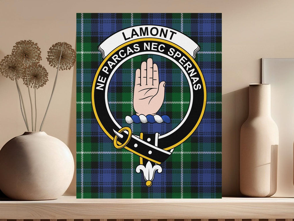 Lamont Scottish Tartan Crest Canvas - Celtic Ancestry Gifts