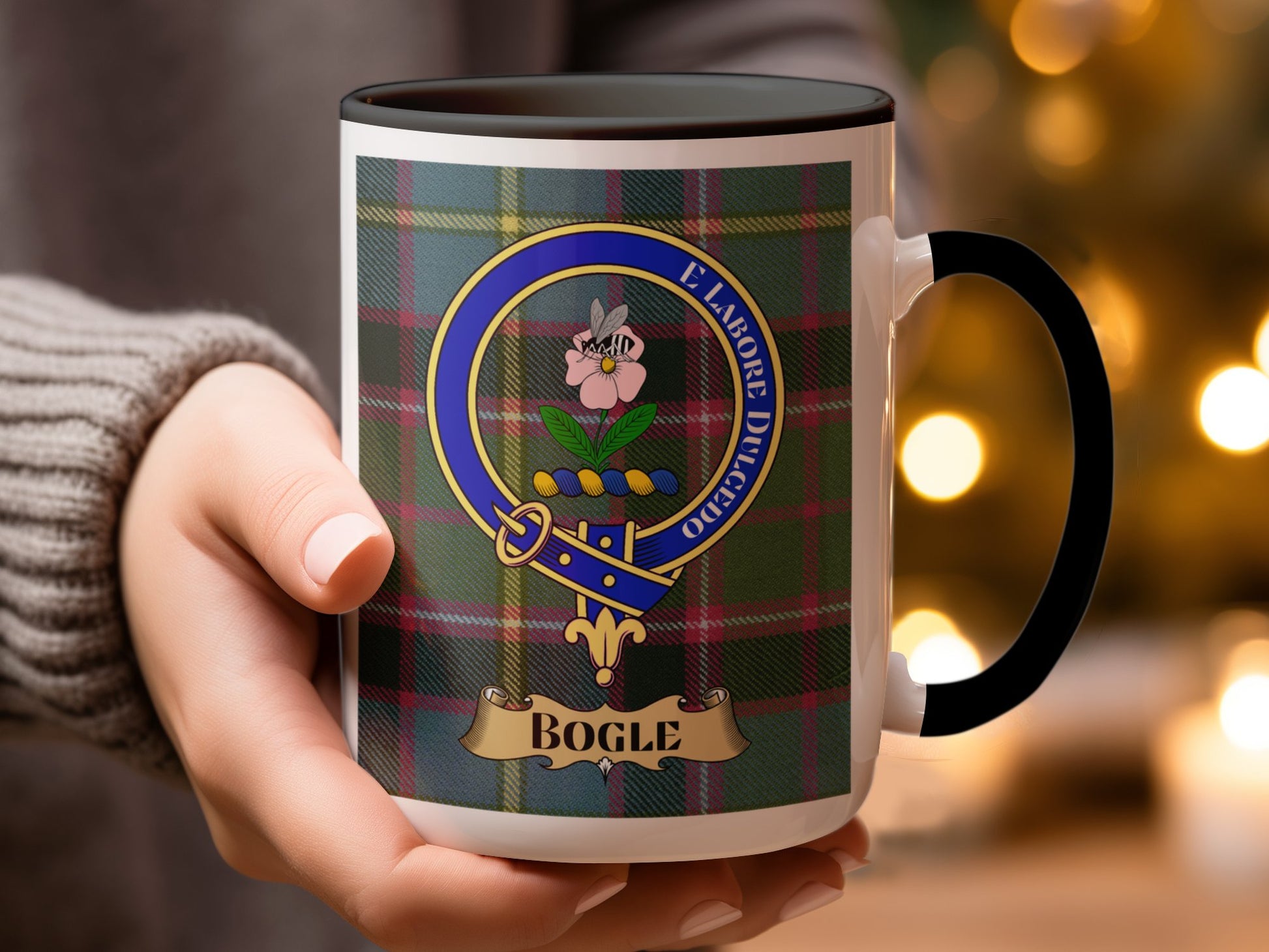 Vibrant Tartan Print with Enchanting Bogle Emblem Mug - Living Stone Gifts