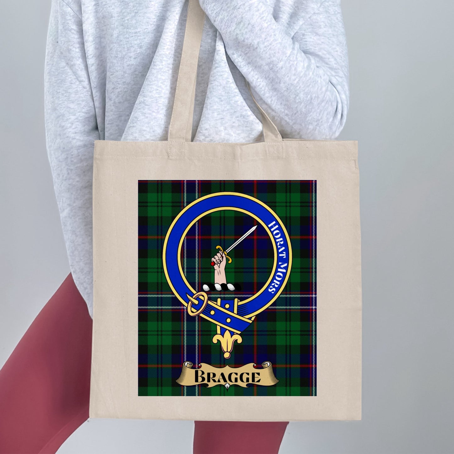 Horat Mors Scottish Tartan Clan Crest Tote Bag - Living Stone Gifts